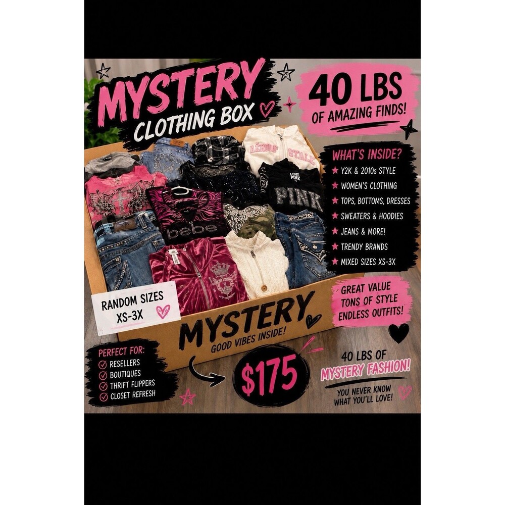 40lb MYSTERY Clothing(Y2K 90s Fairy Cottage Boho) Mixture Approx 90 Items
